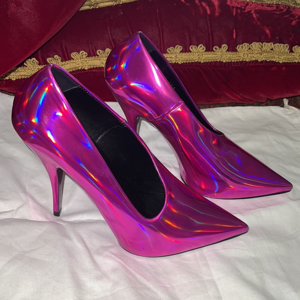 Stella McCartney metallic pink rare heels NEVER WORN